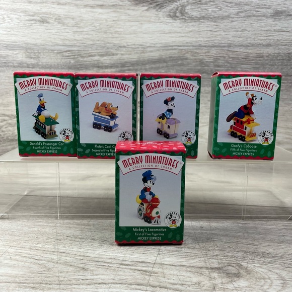 1998 Hallmark Merry Miniatures MICKEY EXPRESS Disney Train Ornaments Full Set - Picture 1 of 9